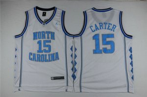 Maillot De Basket NCAA North Carolina University Vince Carter 15 Engrener Blanc